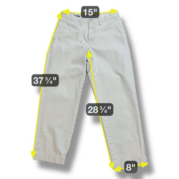 Polo Ralph Lauren Khaki Pants Teens Beige Preston Chino Sz 30/28 ALTERED - Picture 6 of 10